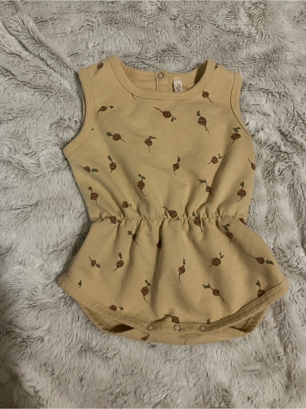 Rylee + Cru Cream Sleeveless Baby Romper